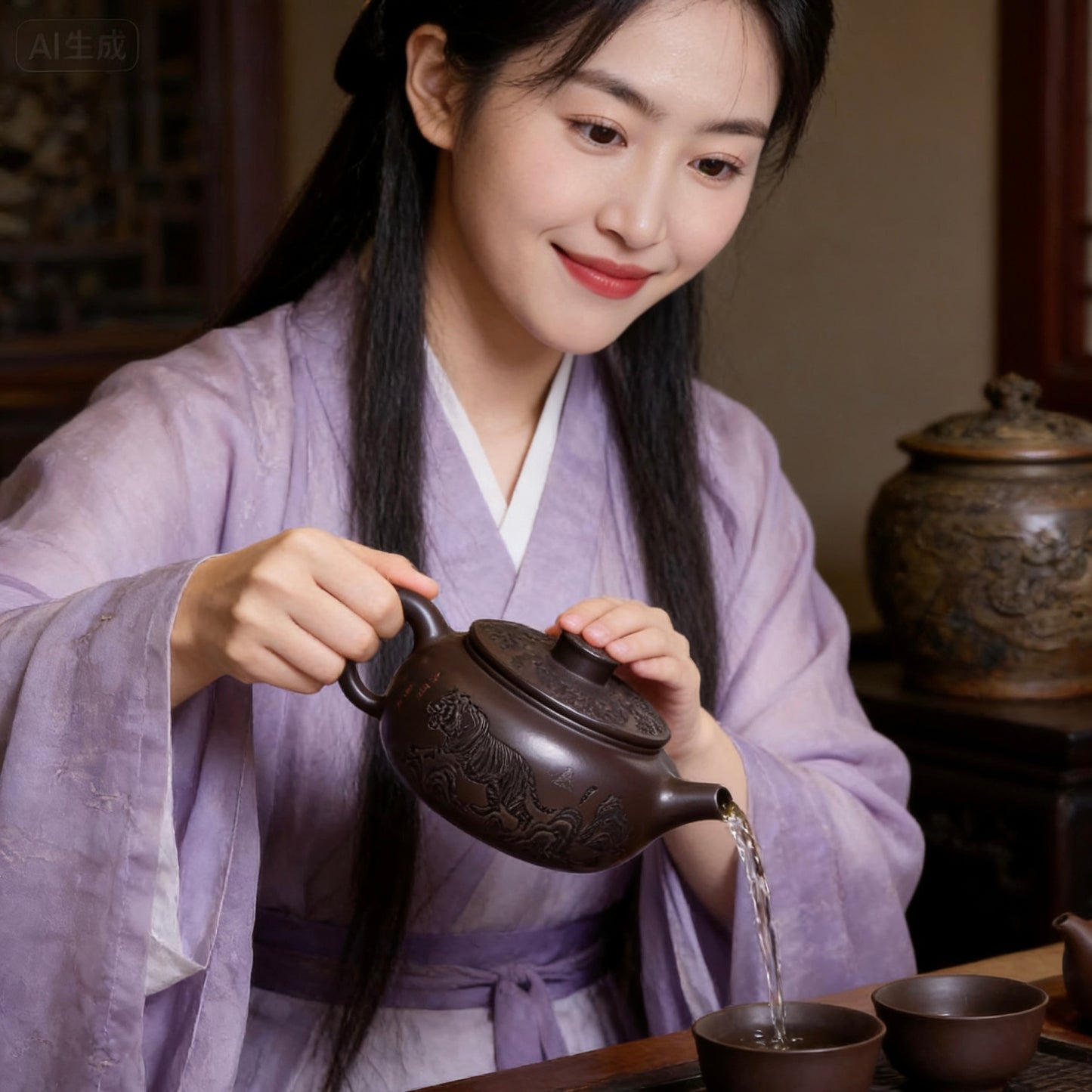 Authentic Yixing Zisha Teapot: Tiger Roar & Dragon Chant Fu Yun Bian Gu Teapot