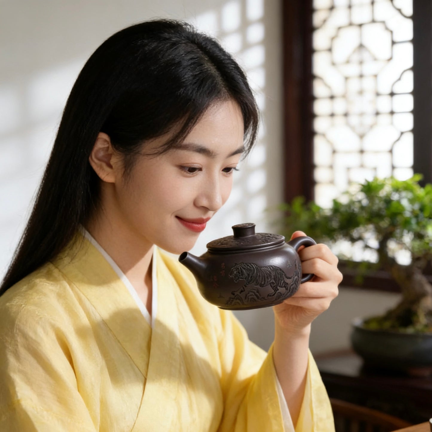 Authentic Yixing Zisha Teapot: Tiger Roar & Dragon Chant Fu Yun Bian Gu Teapot