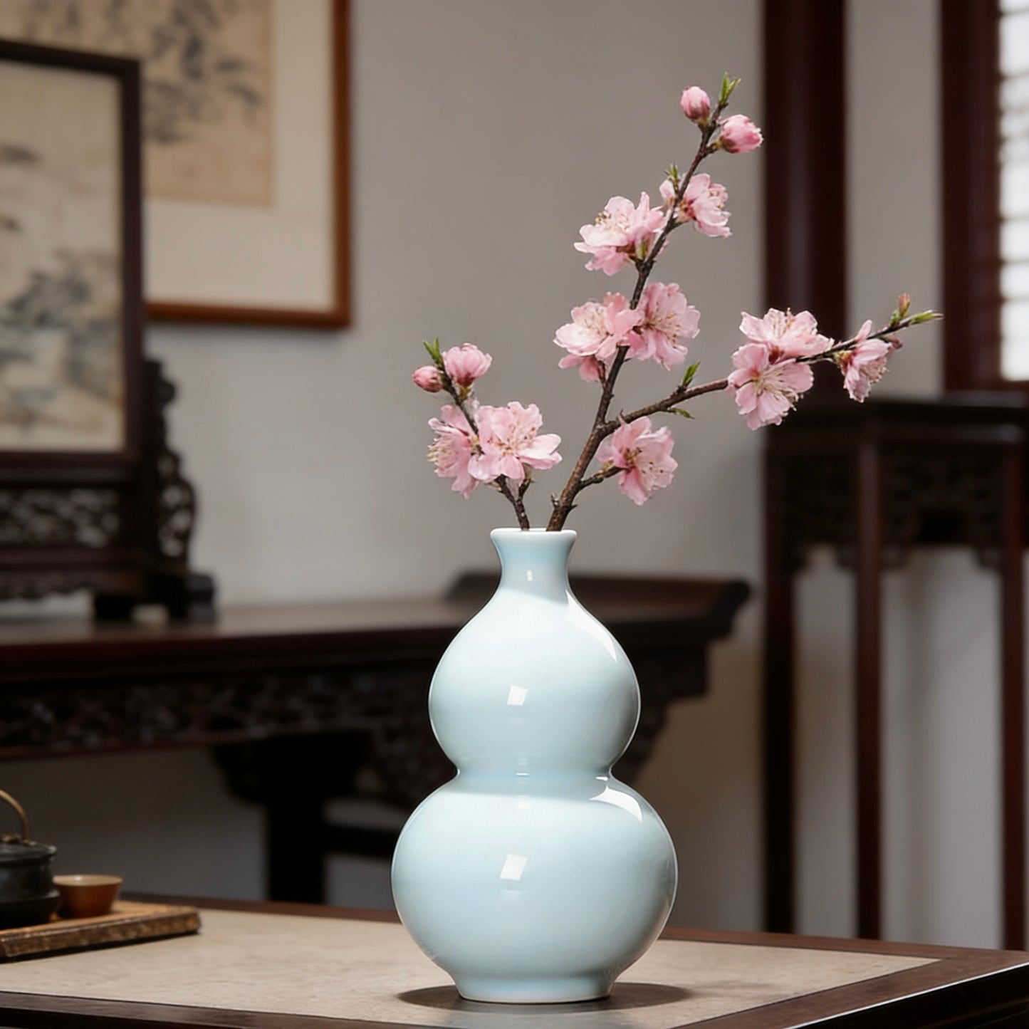 Longquan Celadon Gourd Vase｜Chinese Style Home Decor