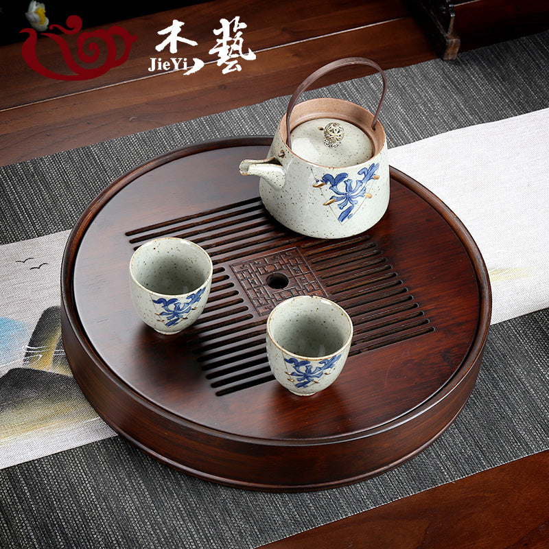 Water storage bamboo tea tray