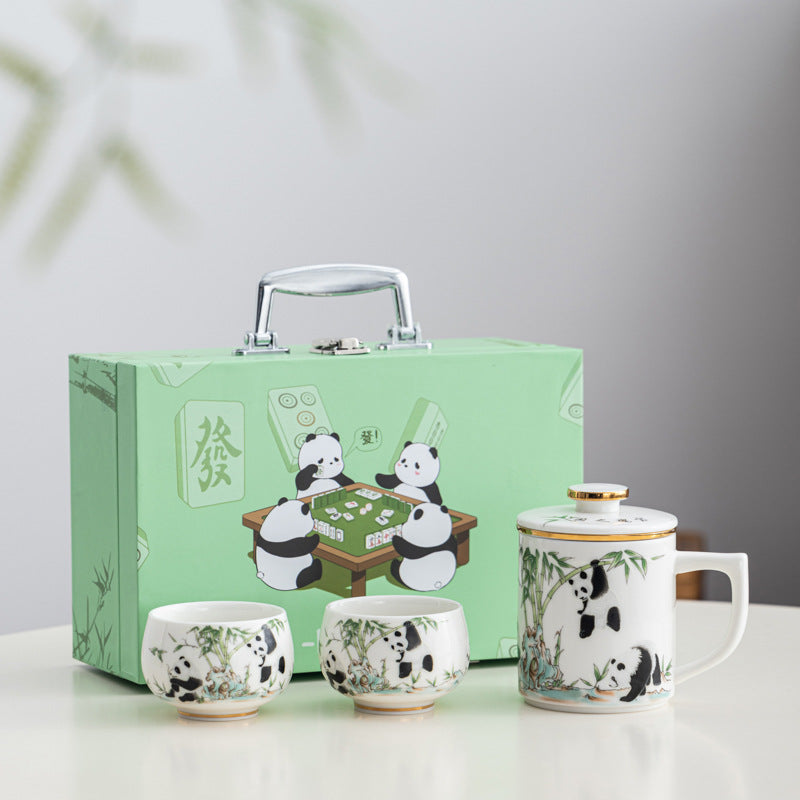 Panda Suet Jade Ceramic Simple Tea Cup Set